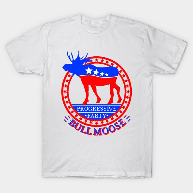 Teddy Roosevelt Bull Moose Progressive Party T-Shirt by CharJens